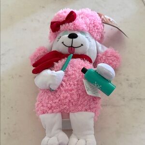 Gemmy Pink Animated Poodle with Red Accents